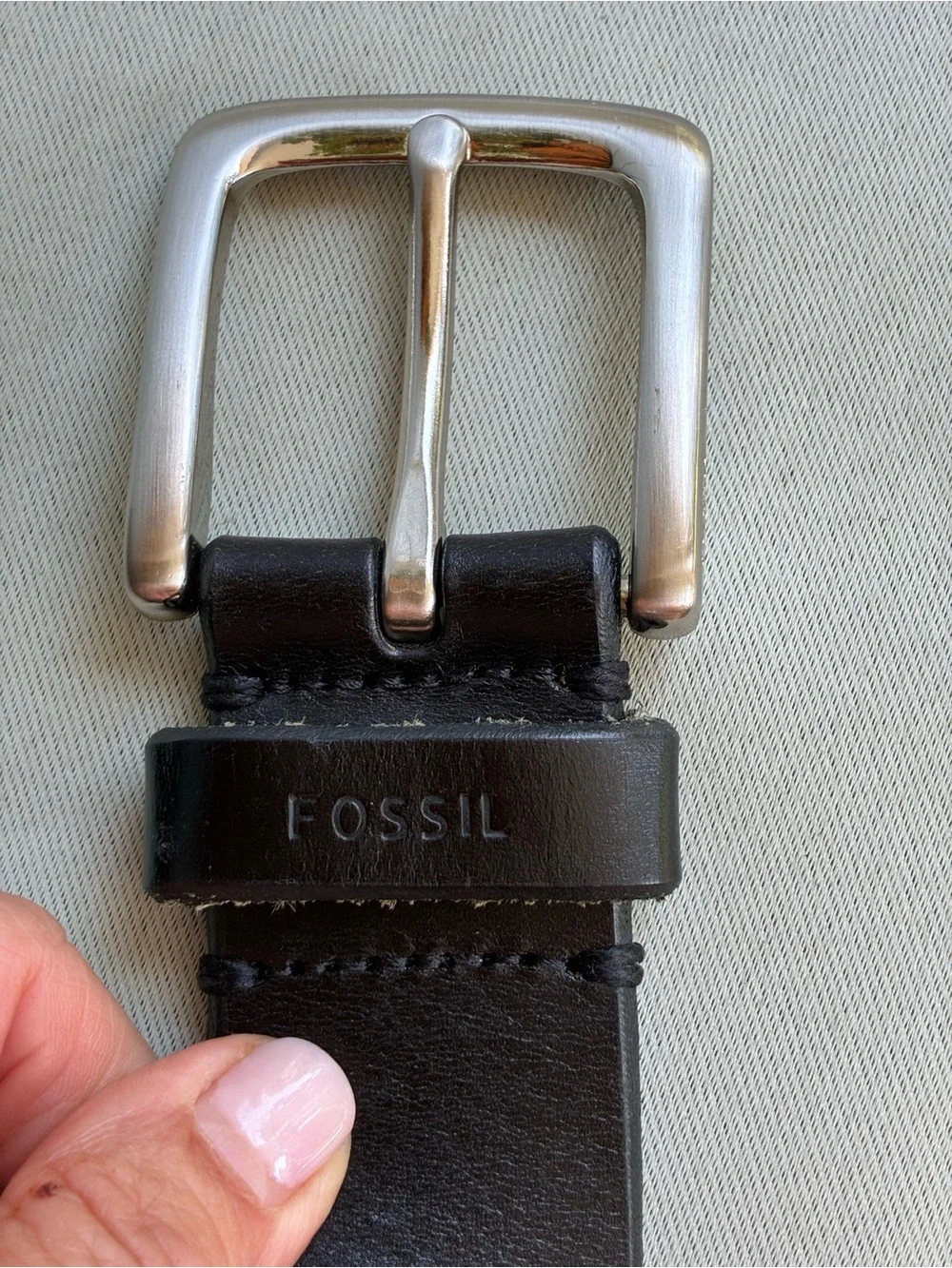 Fossil Men's Black Leather Belt - Size 40 - NWOt